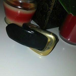 Donna Karan• Vintage blk belt w/ gold buckle